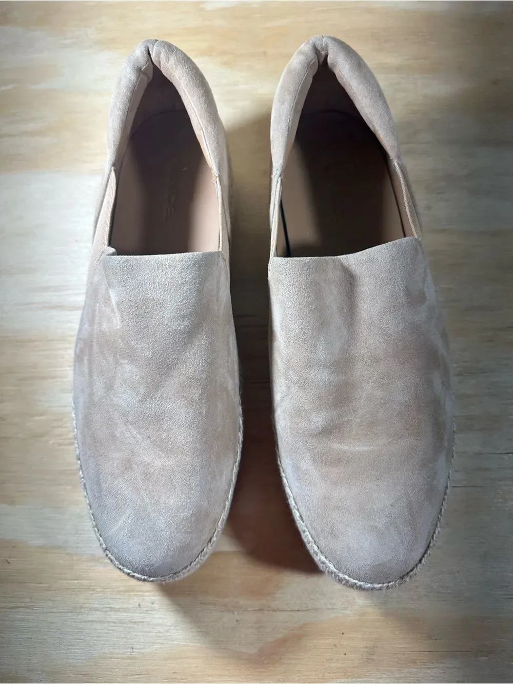 Vince Taupe Suede Slip-On Platform Sneakers Women’s Size 8